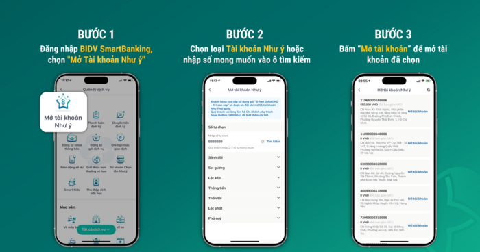 Khách hàng có thể mở thêm tài khoản ngân hàng bằng ứng dụng BIDV SmartBanking