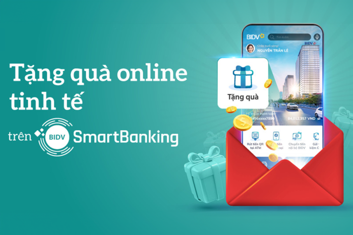 Khách hàng lựa chọn tặng quà online dễ dàng tiện lợi trên ứng dụng BIDV SmartBanking